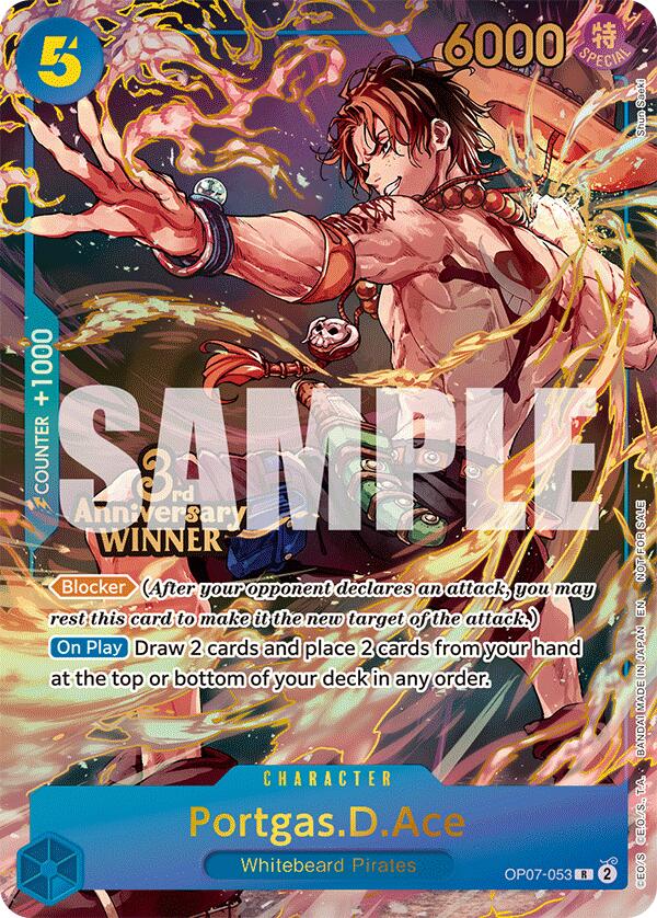Portgas.D.Ace (OP07-053) (3rd Anniversary Winner) [One Piece Promotion Cards] | Galactic Gamez