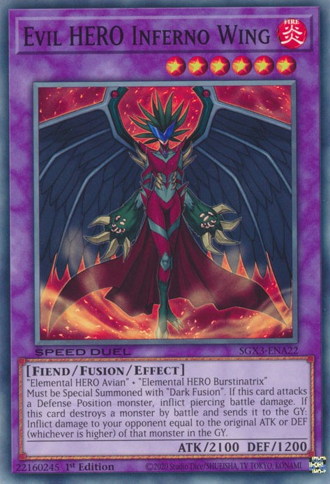 Evil HERO Inferno Wing [SGX3-ENA22] Common | Galactic Gamez