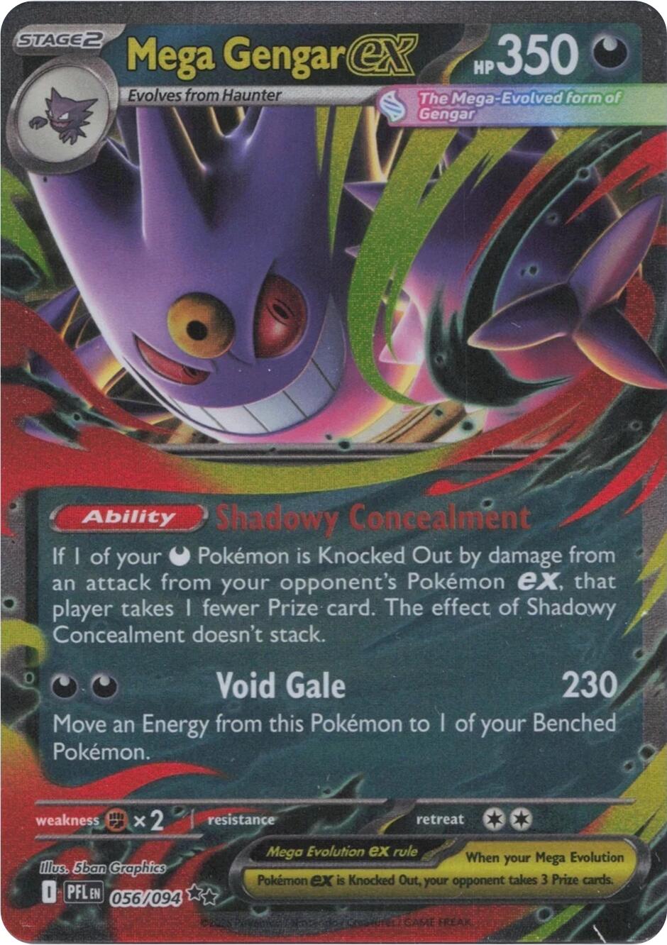 Mega Gengar ex (056/094) [Mega Evolution: Phantasmal Flames] | Galactic Gamez