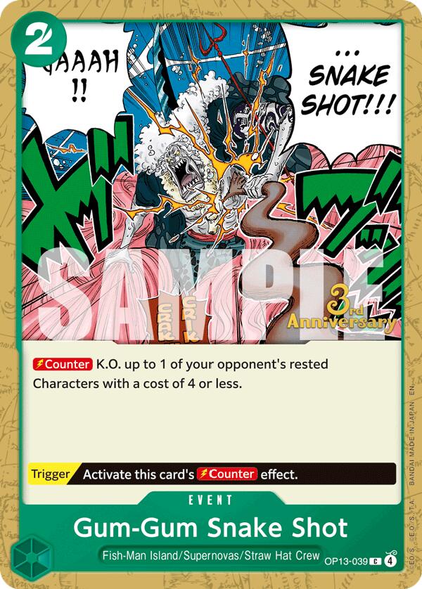 Gum-Gum Snake Shot [Carrying On His Will: 3rd Anniversary Tournament Cards] | Galactic Gamez