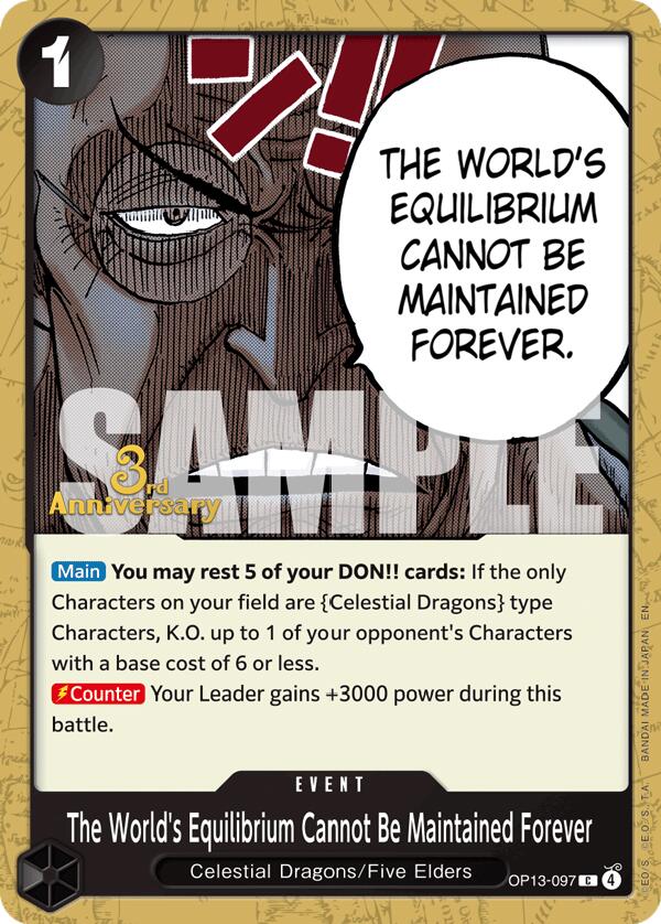 The World's Equilibrium Cannot Be Maintained Forever [Carrying On His Will: 3rd Anniversary Tournament Cards] | Galactic Gamez