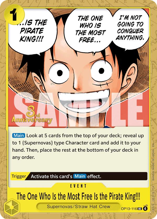 The One Who Is the Most Free Is the Pirate King!!! [Carrying On His Will: 3rd Anniversary Tournament Cards] | Galactic Gamez