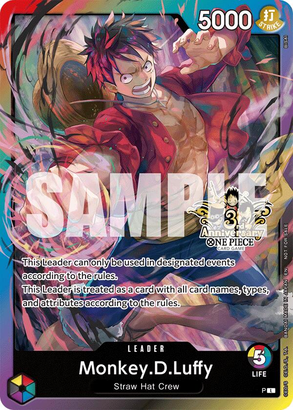 Monkey.D.Luffy (3rd Anniversary Tournament 3 Brothers Pack) [Carrying On His Will: 3rd Anniversary Tournament Cards] | Galactic Gamez