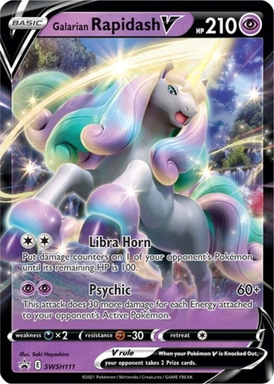 Galarian Rapidash V (SWSH111) (Jumbo Card) [Sword & Shield: Black Star Promos] | Galactic Gamez