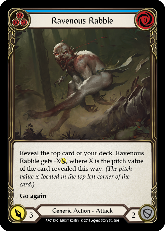 Ravenous Rabble (Blue) [ARC193-C] (Arcane Rising)  1st Edition Normal | Galactic Gamez