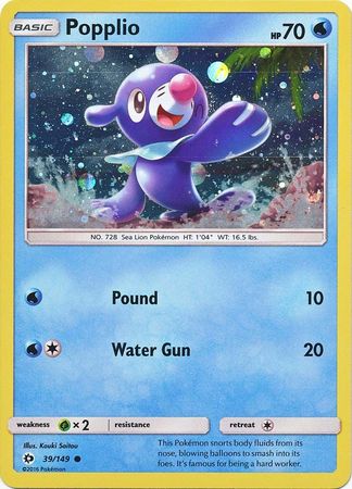 Popplio (39/149) (Cosmos Holo) [Sun & Moon: Base Set] | Galactic Gamez