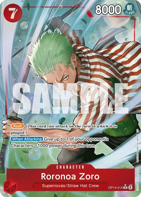 Roronoa Zoro (OP14-015) (Alternate Art) [The Azure Sea's Seven] | Galactic Gamez