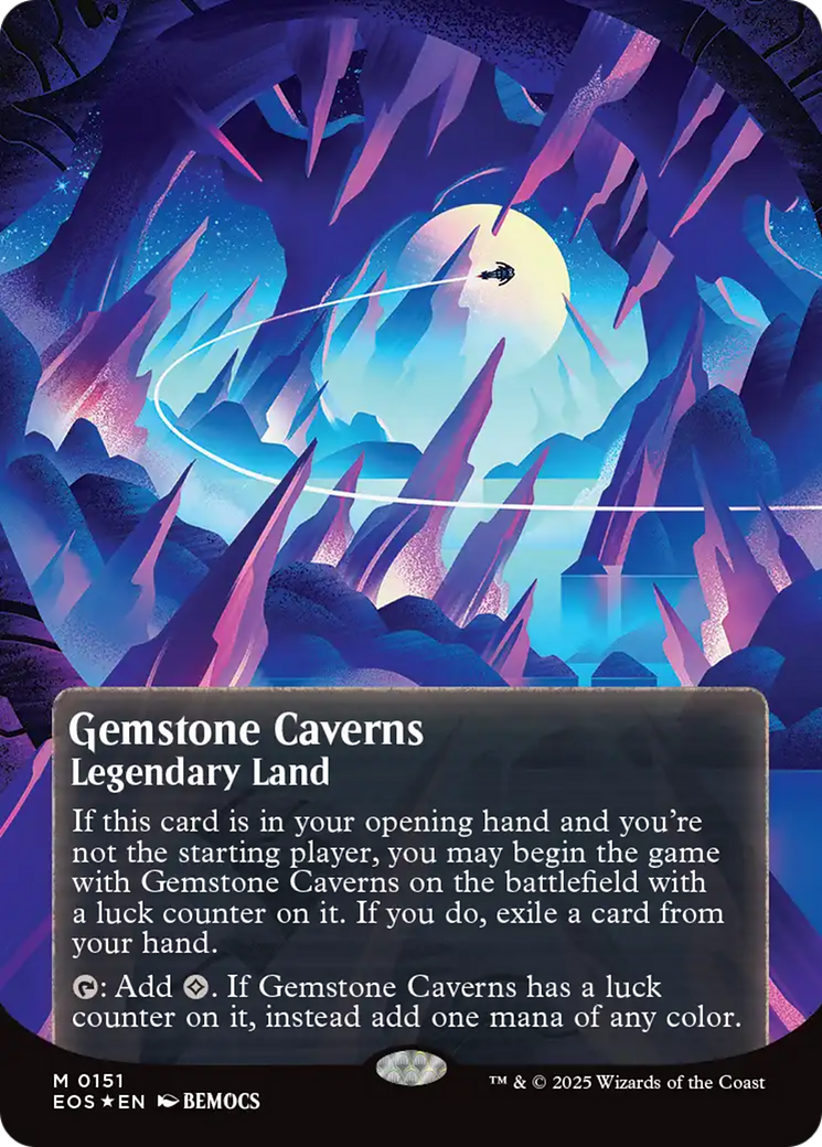 Gemstone Caverns (0151) (Borderless) (Galaxy Foil) [Edge of Eternities: Stellar Sights] | Galactic Gamez