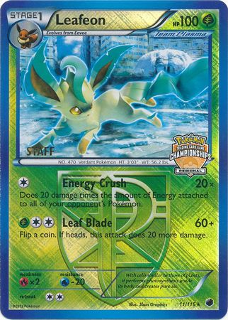 Leafeon (11/116) (Regional Championship Promo Staff) [Black & White: Plasma Freeze] | Galactic Gamez
