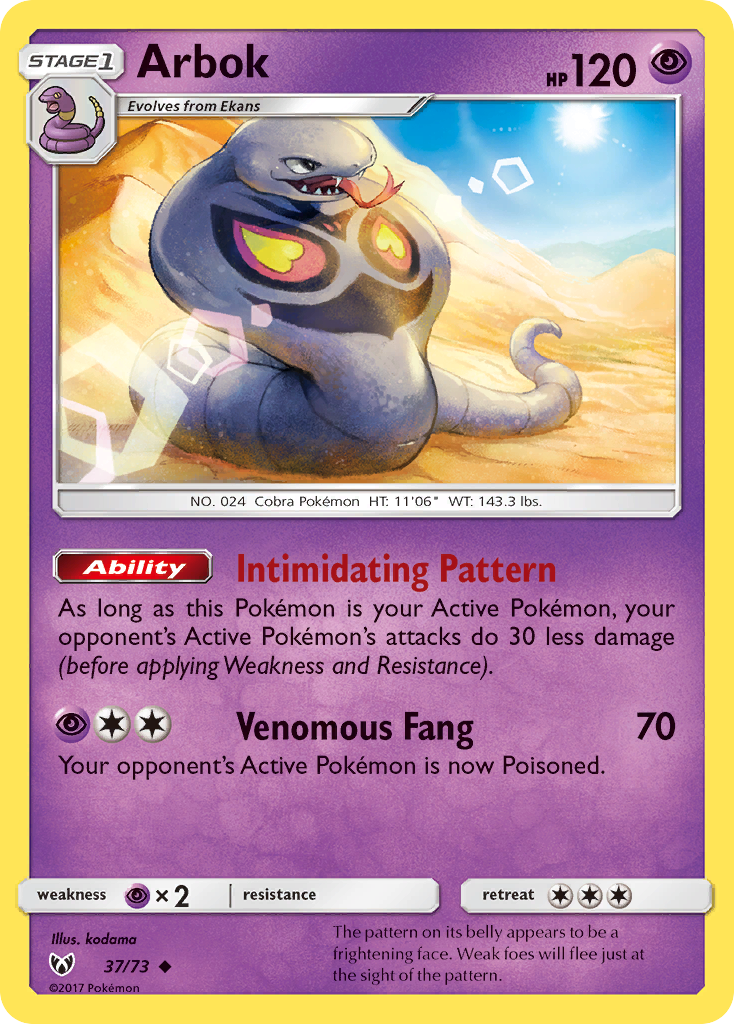 Arbok (37/73) [Sun & Moon: Shining Legends] | Galactic Gamez