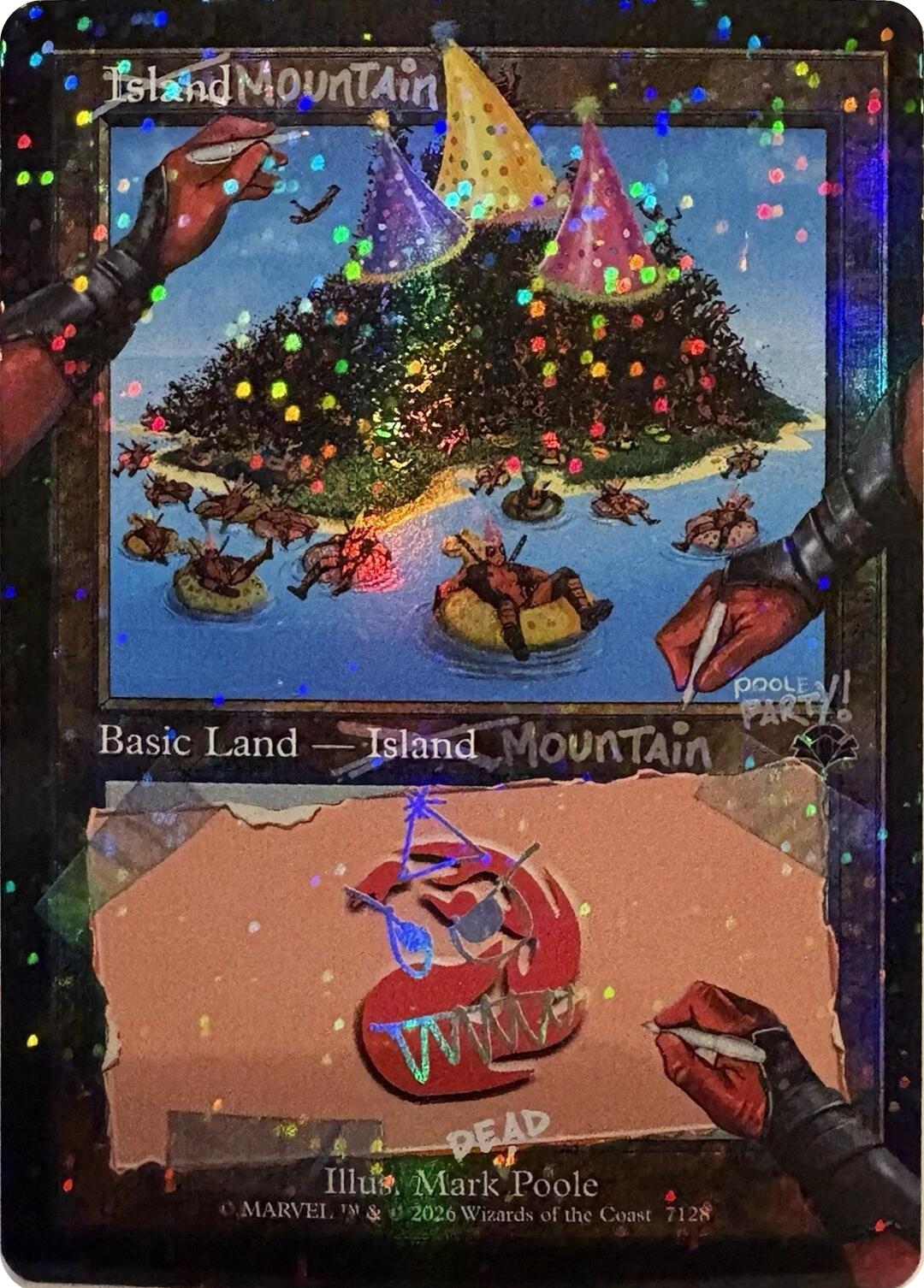Mountain (7128) (Pool Party Foil) [Secret Lair Drop Series] | Galactic Gamez