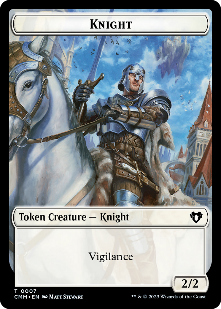 Spirit (0039) // Knight Double-Sided Token [Commander Masters Tokens] | Galactic Gamez