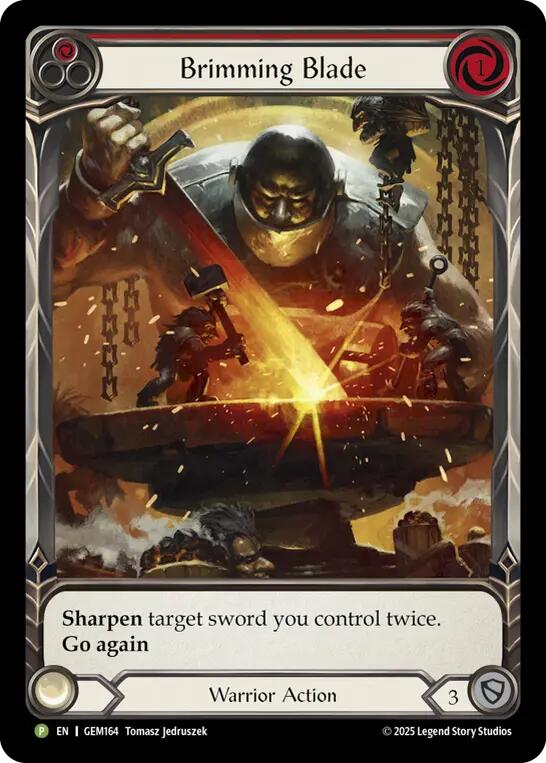 Brimming Blade (Red) [GEM164-RF] (GEM Pack 5)  Rainbow Foil | Galactic Gamez