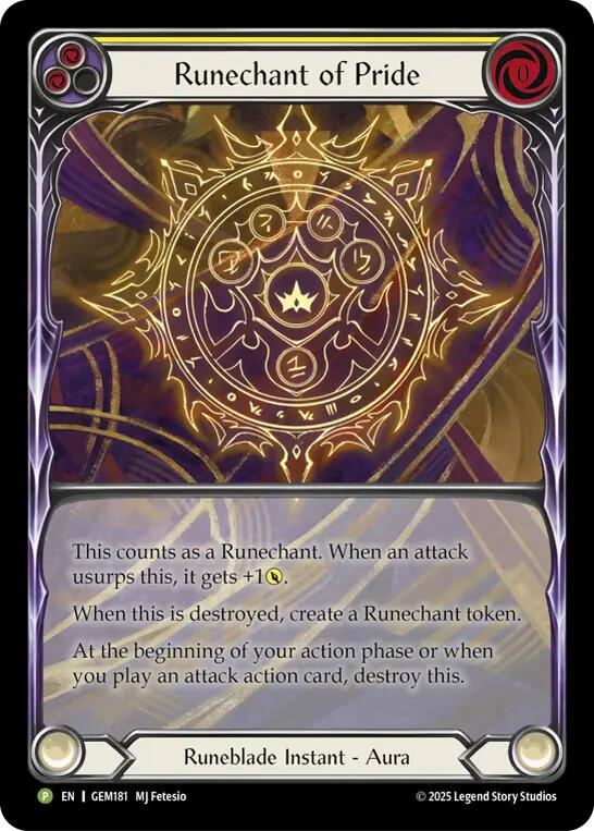 Runechant of Pride (Yellow) [GEM181-RF] (GEM Pack 5)  Rainbow Foil | Galactic Gamez