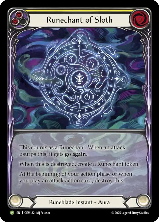 Runechant of Sloth (Yellow) [GEM182-RF] (GEM Pack 5)  Rainbow Foil | Galactic Gamez
