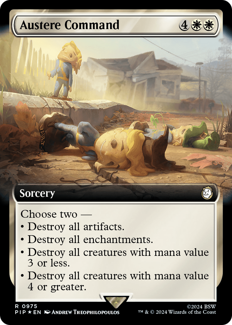 Austere Command (Extended Art) (Surge Foil) [Fallout] | Galactic Gamez