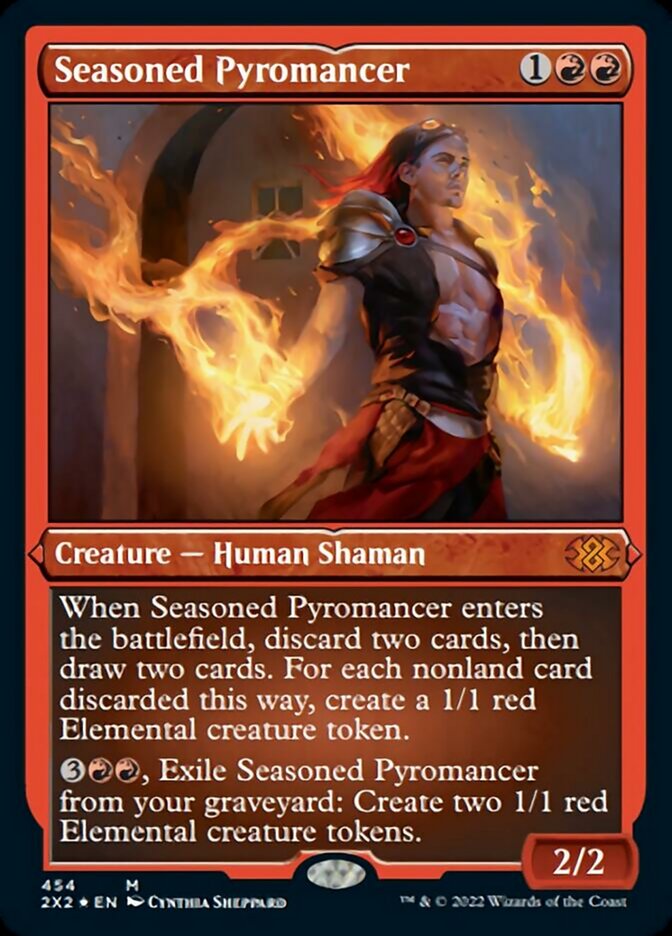 Seasoned Pyromancer (Foil Etched) [Double Masters 2022] | Galactic Gamez