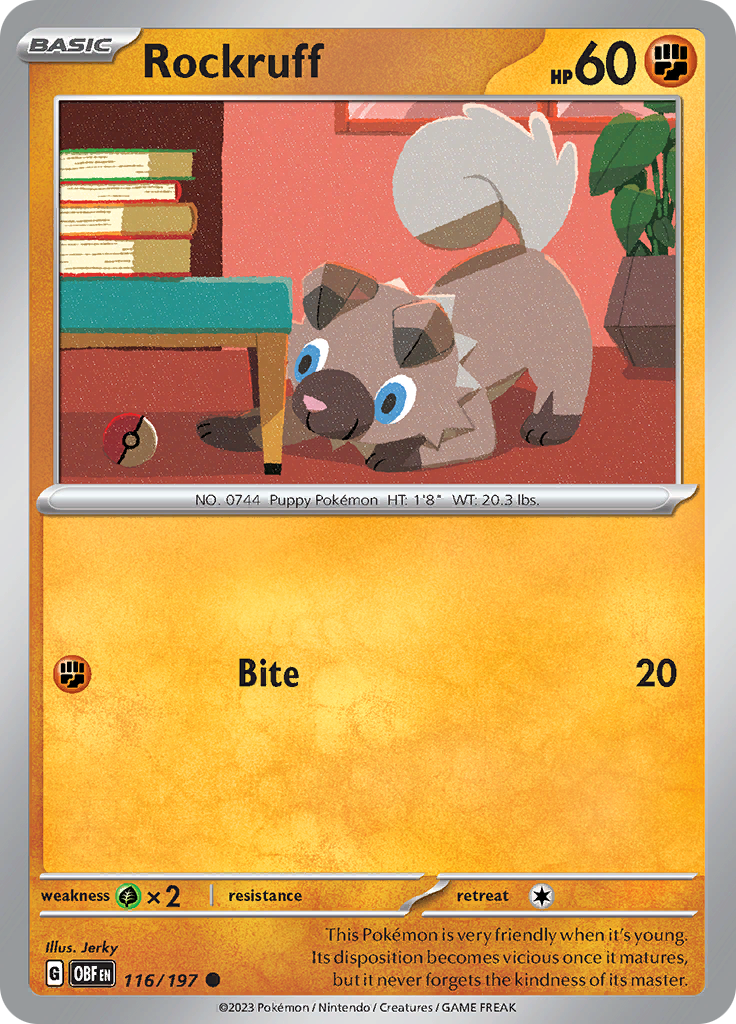 Rockruff (116/197) [Scarlet & Violet: Obsidian Flames] | Galactic Gamez