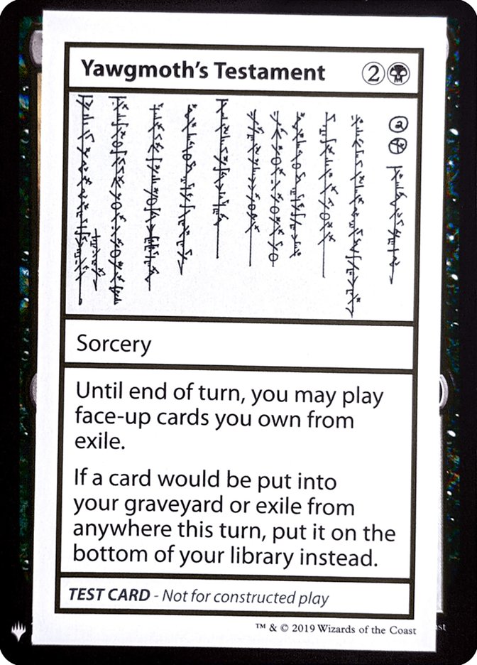 Yawgmoth's Testament [Mystery Booster Playtest Cards] | Galactic Gamez