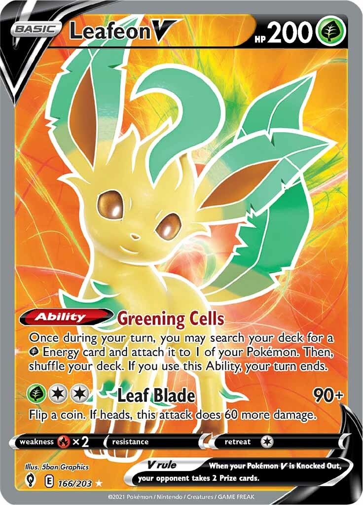 Leafeon V (166/203) [Sword & Shield: Evolving Skies] | Galactic Gamez