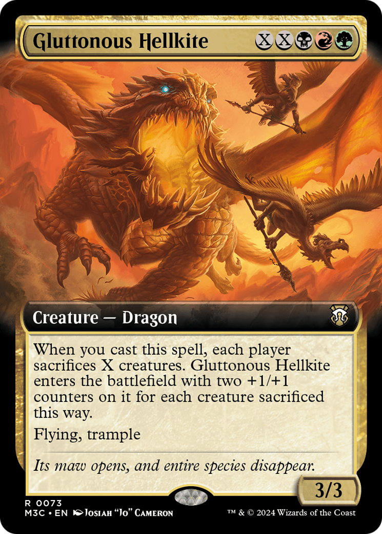 Gluttonous Hellkite (Extended Art) (Ripple Foil) [Modern Horizons 3 Commander] | Galactic Gamez