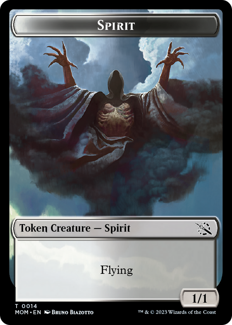 Knight (7) // Spirit (14) Double-Sided Token [March of the Machine Commander Tokens] | Galactic Gamez