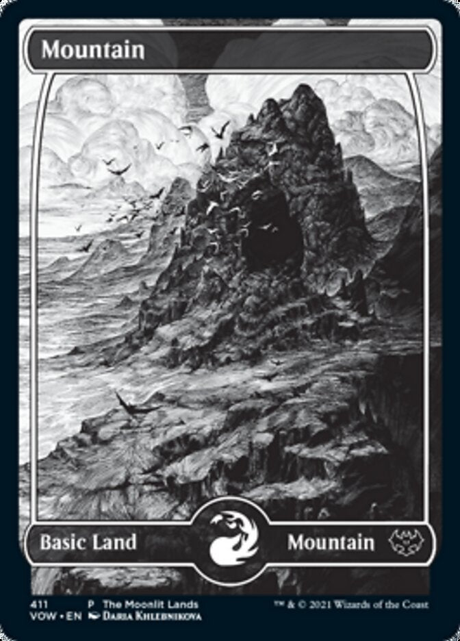 Mountain (The Moonlit Lands) (Foil Etched) [Innistrad: Crimson Vow Promos] | Galactic Gamez