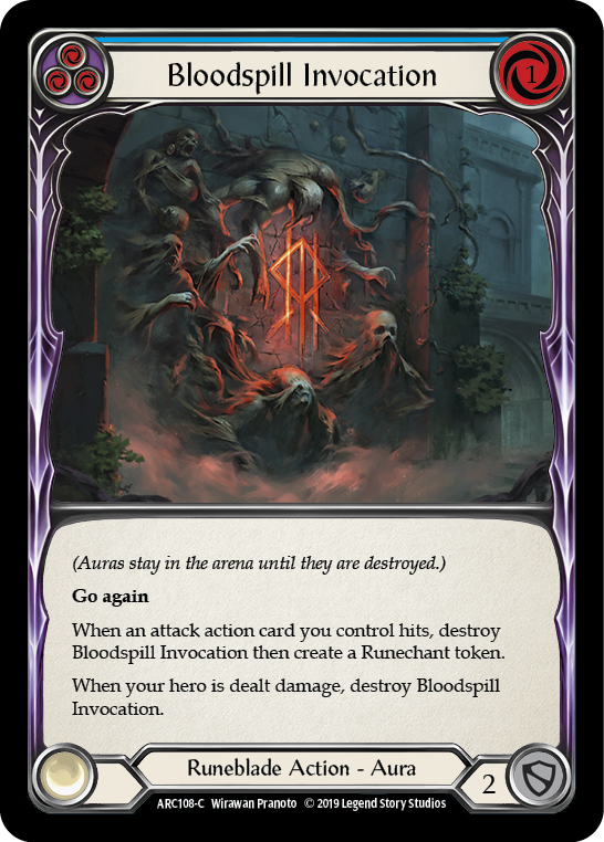 Bloodspill Invocation (Blue) [ARC108-C] (Arcane Rising)  1st Edition Rainbow Foil | Galactic Gamez
