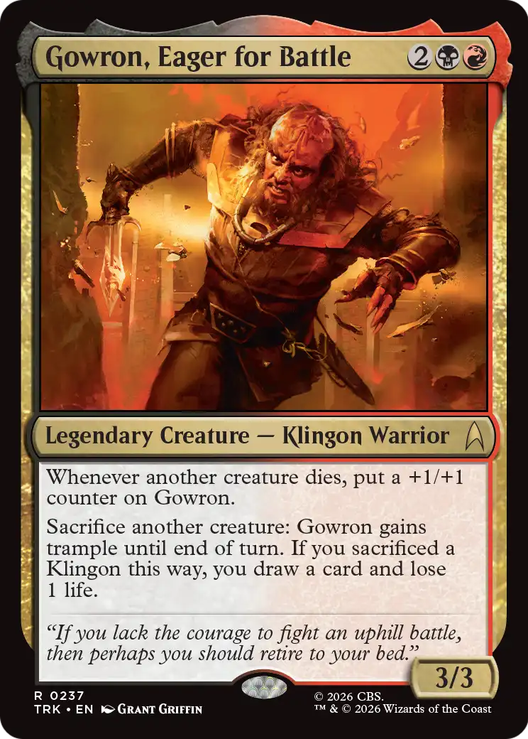 Gowron, Eager for Battle [Star Trek] | Galactic Gamez