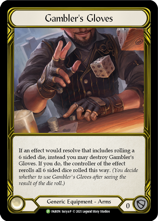 Gambler's Gloves (Golden) [FAB074] (Promo)  Cold Foil | Galactic Gamez