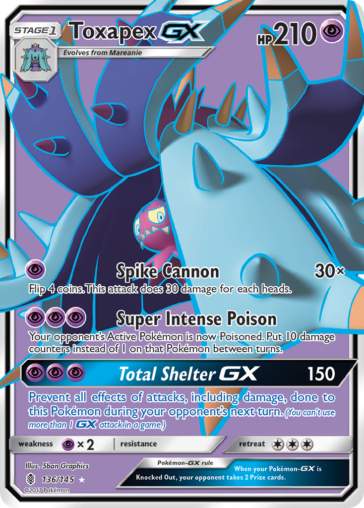 Toxapex GX (136/145) [Sun & Moon: Guardians Rising] | Galactic Gamez