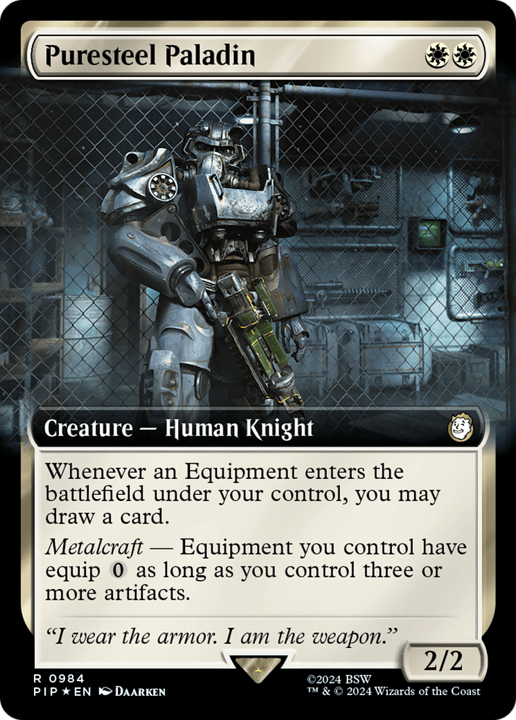 Puresteel Paladin (Extended Art) (Surge Foil) [Fallout] | Galactic Gamez