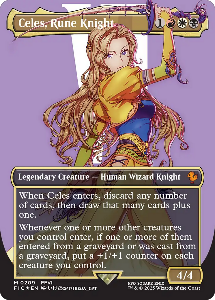 Celes, Rune Knight (Borderless) (Surge Foil) [FINAL FANTASY Commander] | Galactic Gamez