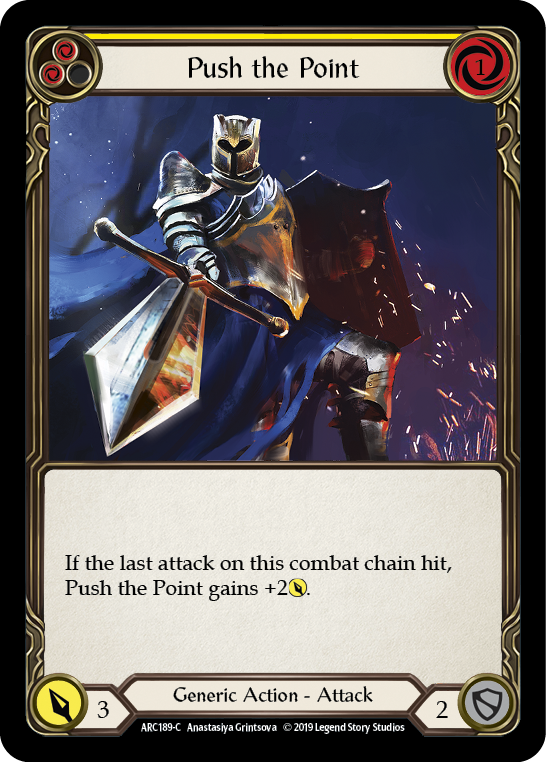 Push the Point (Yellow) [ARC189-C] (Arcane Rising)  1st Edition Rainbow Foil | Galactic Gamez