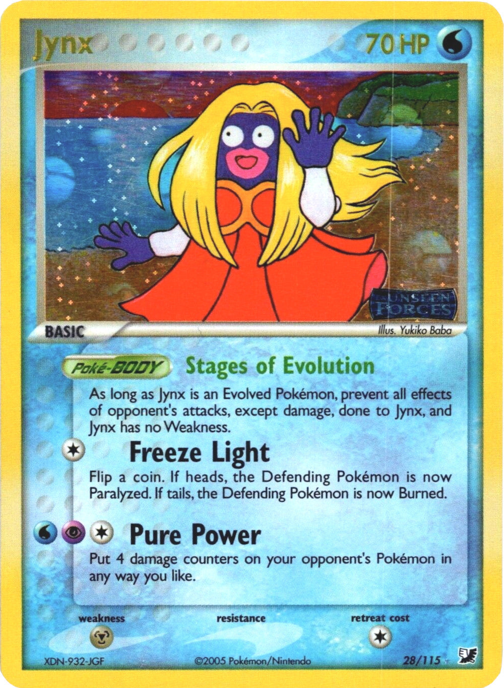 Jynx (28/115) (Stamped) [EX: Unseen Forces] | Galactic Gamez