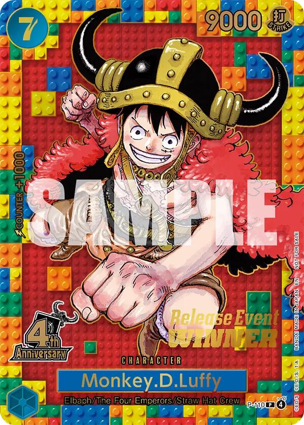 Monkey.D.Luffy (4th Anniversary) (Winner) [One Piece Promotion Cards] | Galactic Gamez
