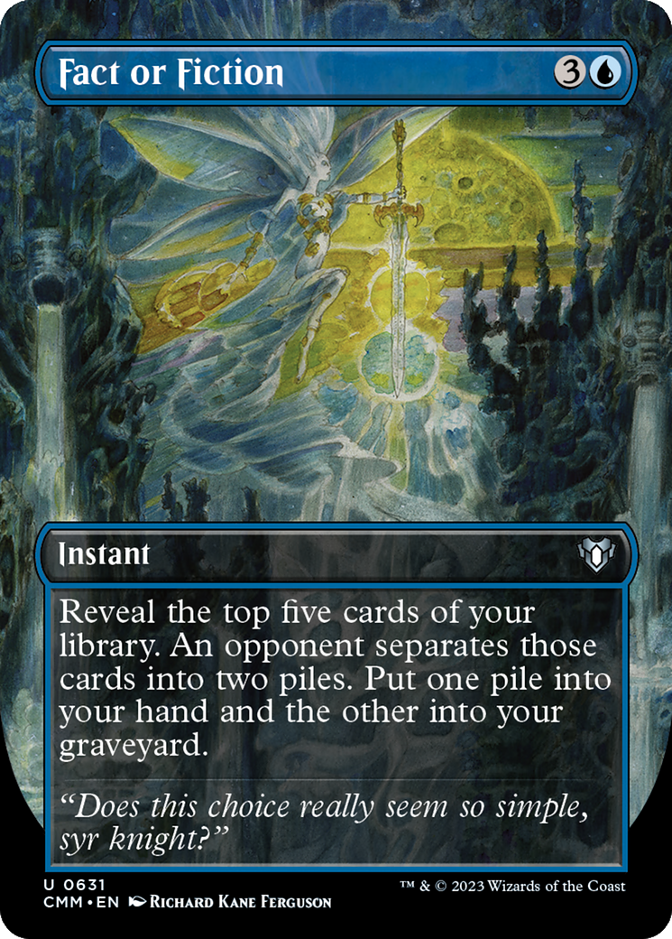 Fact or Fiction (Borderless Alternate Art) [Commander Masters] | Galactic Gamez