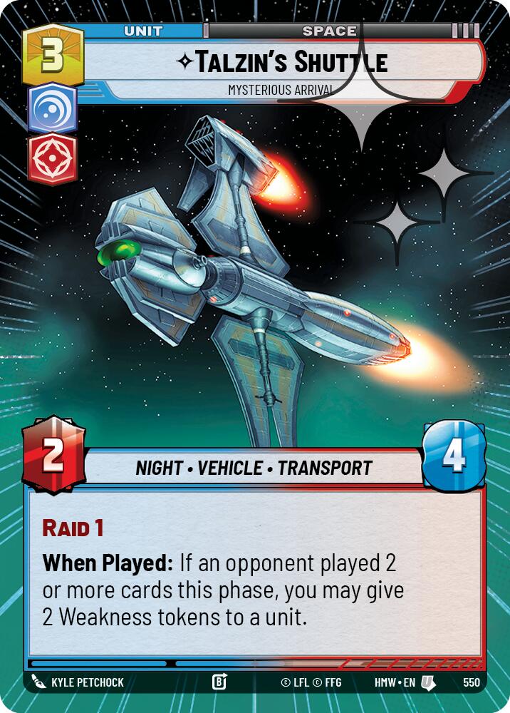 Talzin's Shuttle - Mysterious Arrival (550) (Hyperspace Foil) (550) [Homeworlds] | Galactic Gamez