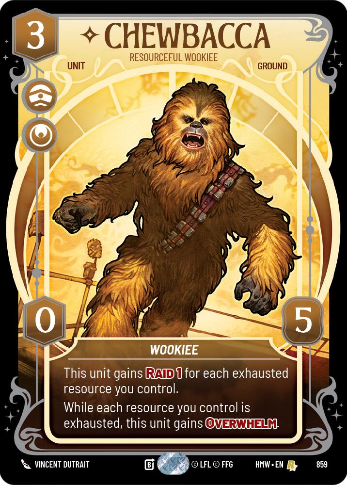Chewbacca - Resourceful Wookiee (859) (Prestige Foil) (859) [Homeworlds] | Galactic Gamez