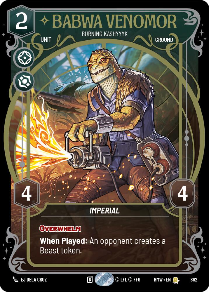 Babwa Venomor - Burning Kashyyyk (862) (Prestige Foil) (862) [Homeworlds] | Galactic Gamez