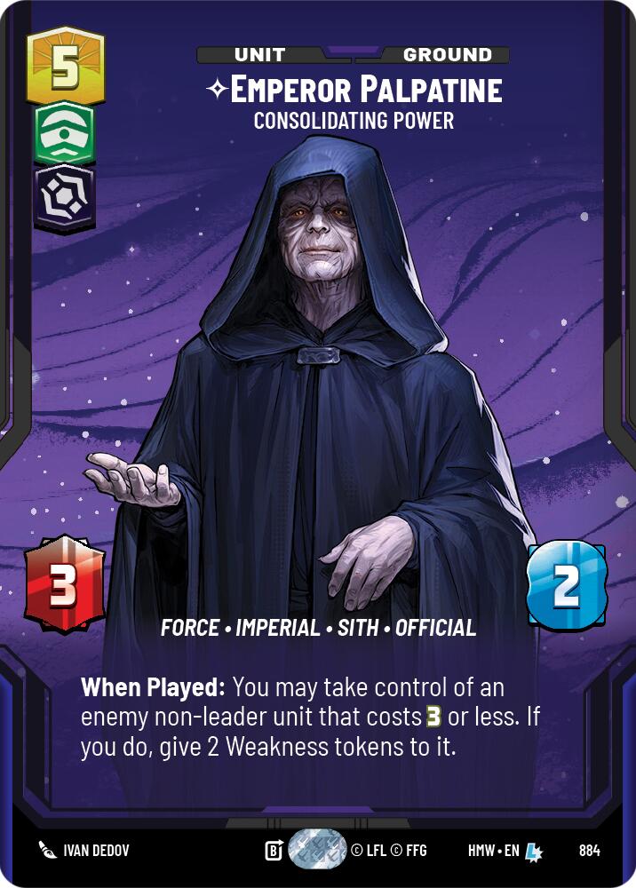 Emperor Palpatine - Consolidating Power (884) (Prestige Foil) (884) [Homeworlds] | Galactic Gamez