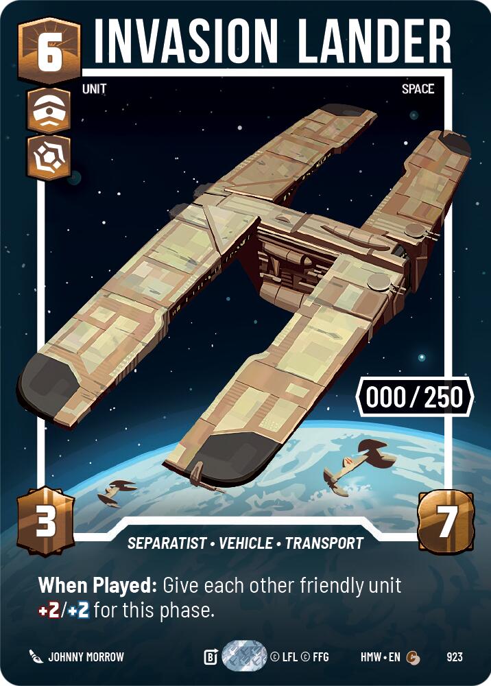 Invasion Lander (923) (Serialized) (923) [Homeworlds] | Galactic Gamez