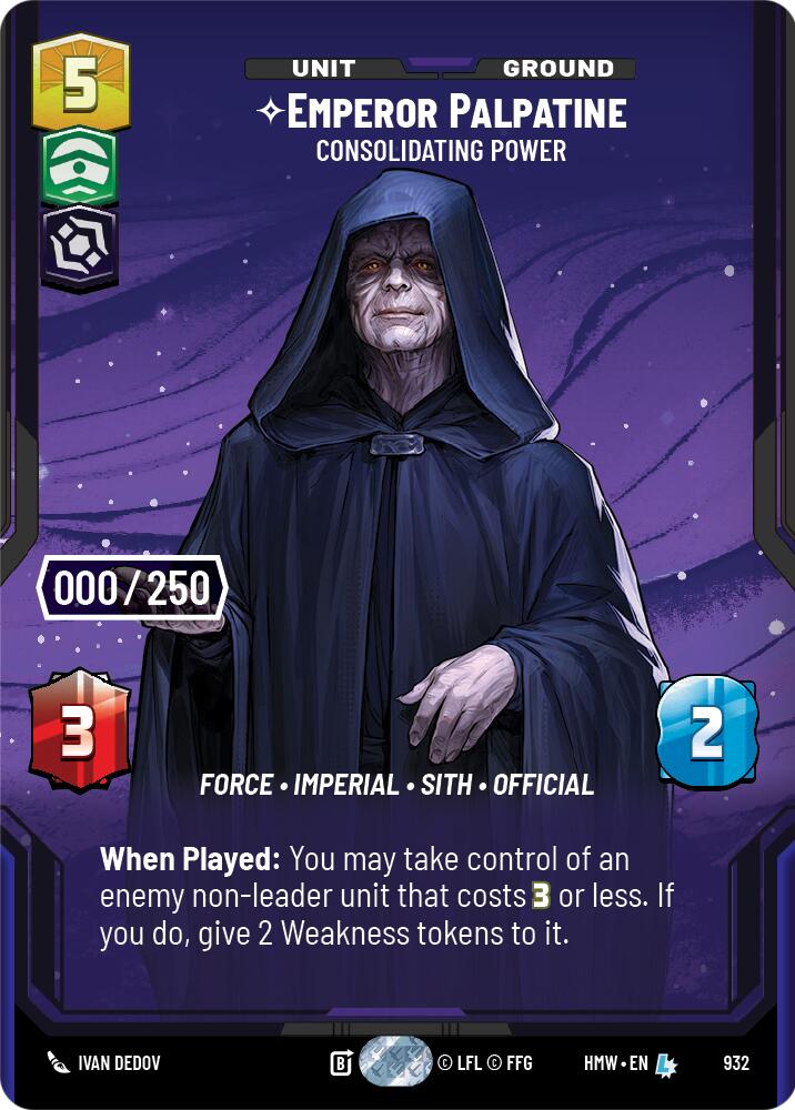 Emperor Palpatine - Consolidating Power (932) (Serialized) (932) [Homeworlds] | Galactic Gamez