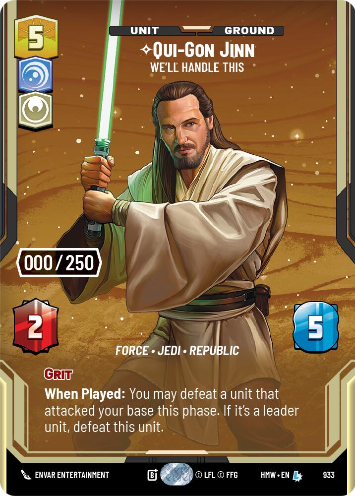 Qui-Gon Jinn - We'll Handle This (933) (Serialized) (933) [Homeworlds] | Galactic Gamez