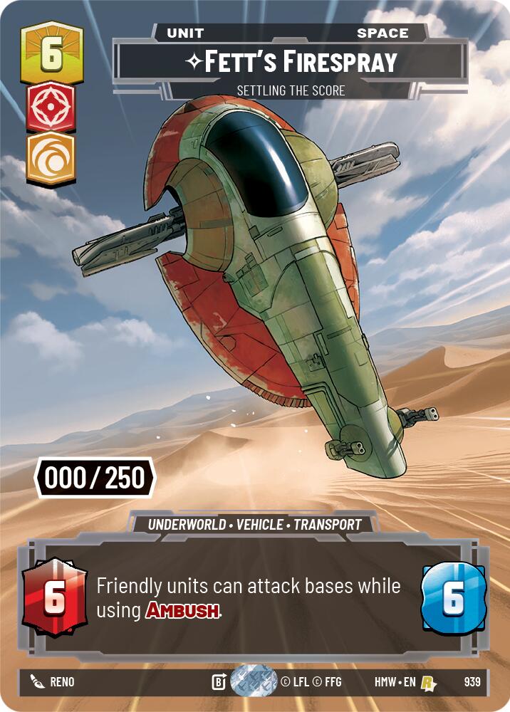 Fett's Firespray - Settling the Score (939) (Serialized) (939) [Homeworlds] | Galactic Gamez