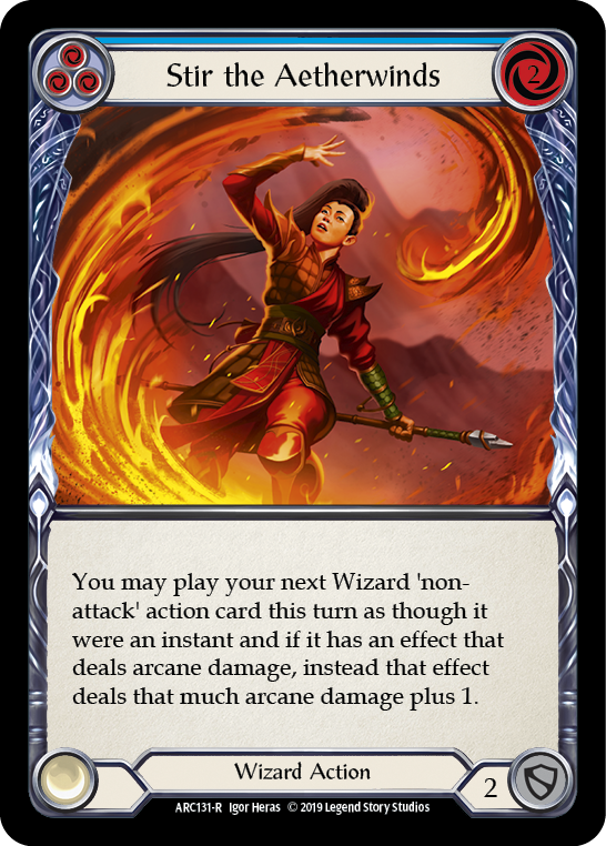 Stir the Aetherwinds (Blue) [ARC131-R] (Arcane Rising)  1st Edition Rainbow Foil | Galactic Gamez