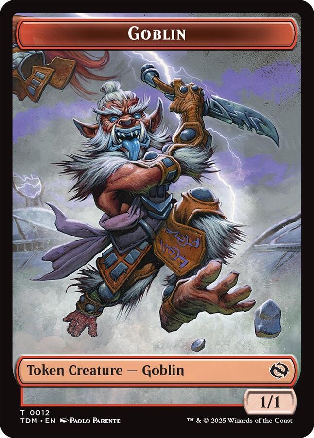 Dog // Goblin Double-Sided Token [Tarkir: Dragonstorm Commander Tokens] | Galactic Gamez