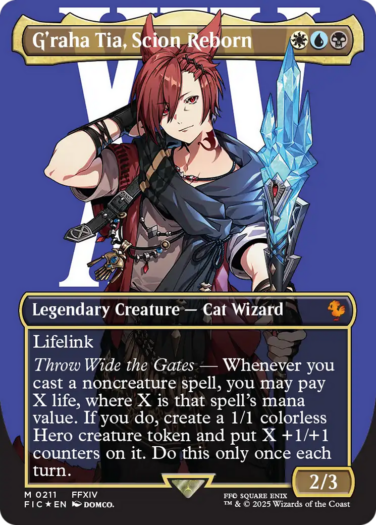 G'raha Tia, Scion Reborn (Borderless) (Surge Foil) [FINAL FANTASY Commander] | Galactic Gamez