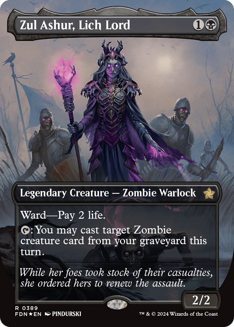 Zul Ashur, Lich Lord (Borderless) (Mana Foil) [Foundations] | Galactic Gamez