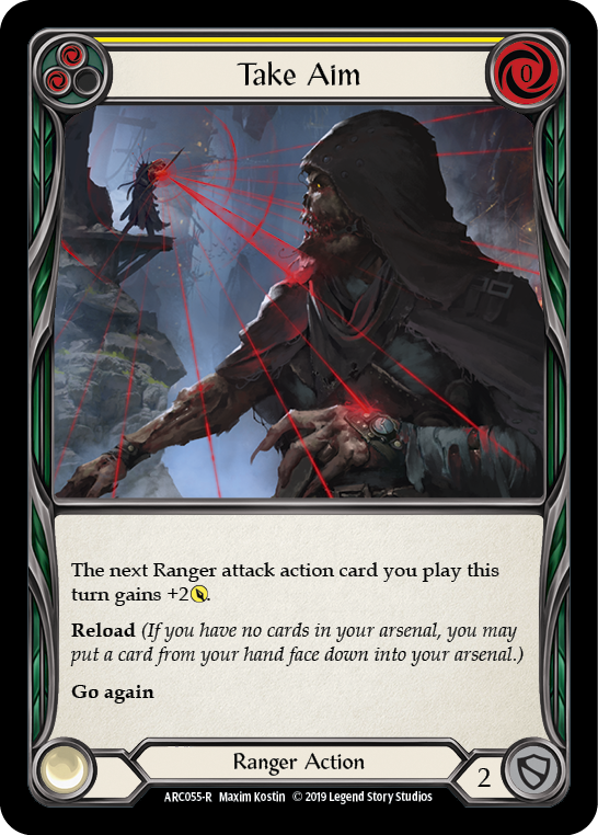 Take Aim (Yellow) [ARC055-R] (Arcane Rising)  1st Edition Rainbow Foil | Galactic Gamez